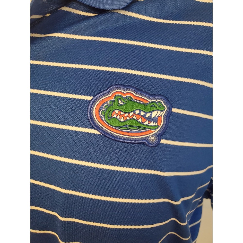 Florida Gators Air Jordan On Field Polo Mens XL Dri Fit Blue Striped Team Issued - Picture 5 of 7